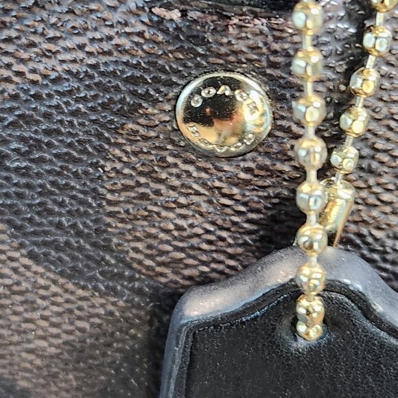 Like New Coach Signature C's Brown & Black Satchel Handbag Purse - Picture 12 of 14